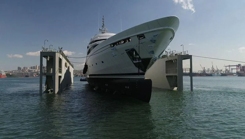 a boat in the water aboard VICTORIA Yacht for Sale