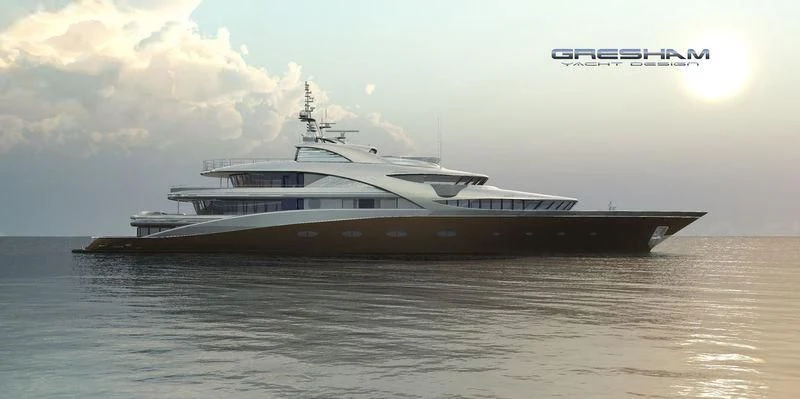 a large ship in the water aboard VICTORIA Yacht for Sale