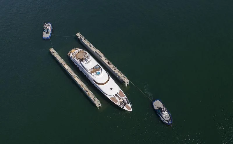 a boat on the water aboard VICTORIA Yacht for Sale