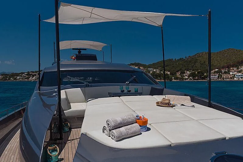 a boat on a deck aboard KIKI V Yacht for Sale