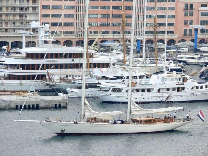 a group of boats in a harbor aboard WINDROSE OF AMSTERDAM Yacht for Sale