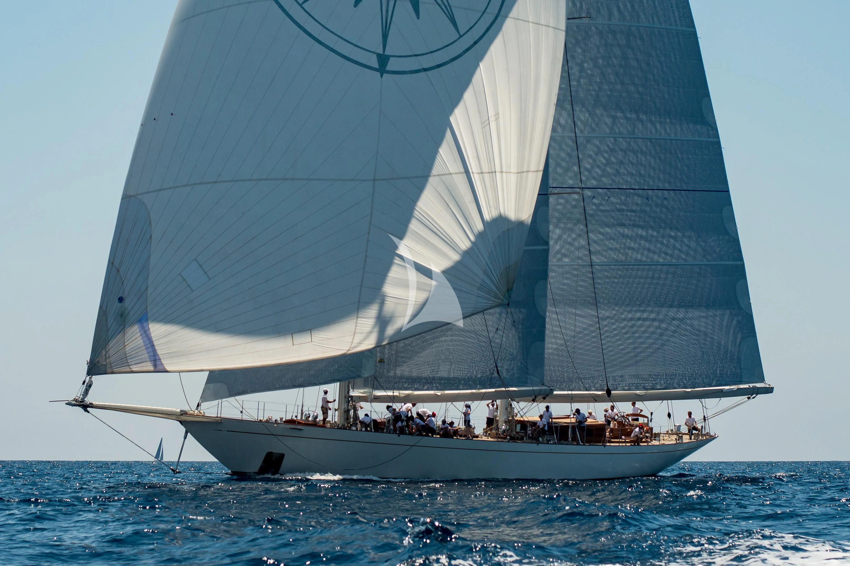 a large sailboat with people on it aboard WINDROSE OF AMSTERDAM Yacht for Sale