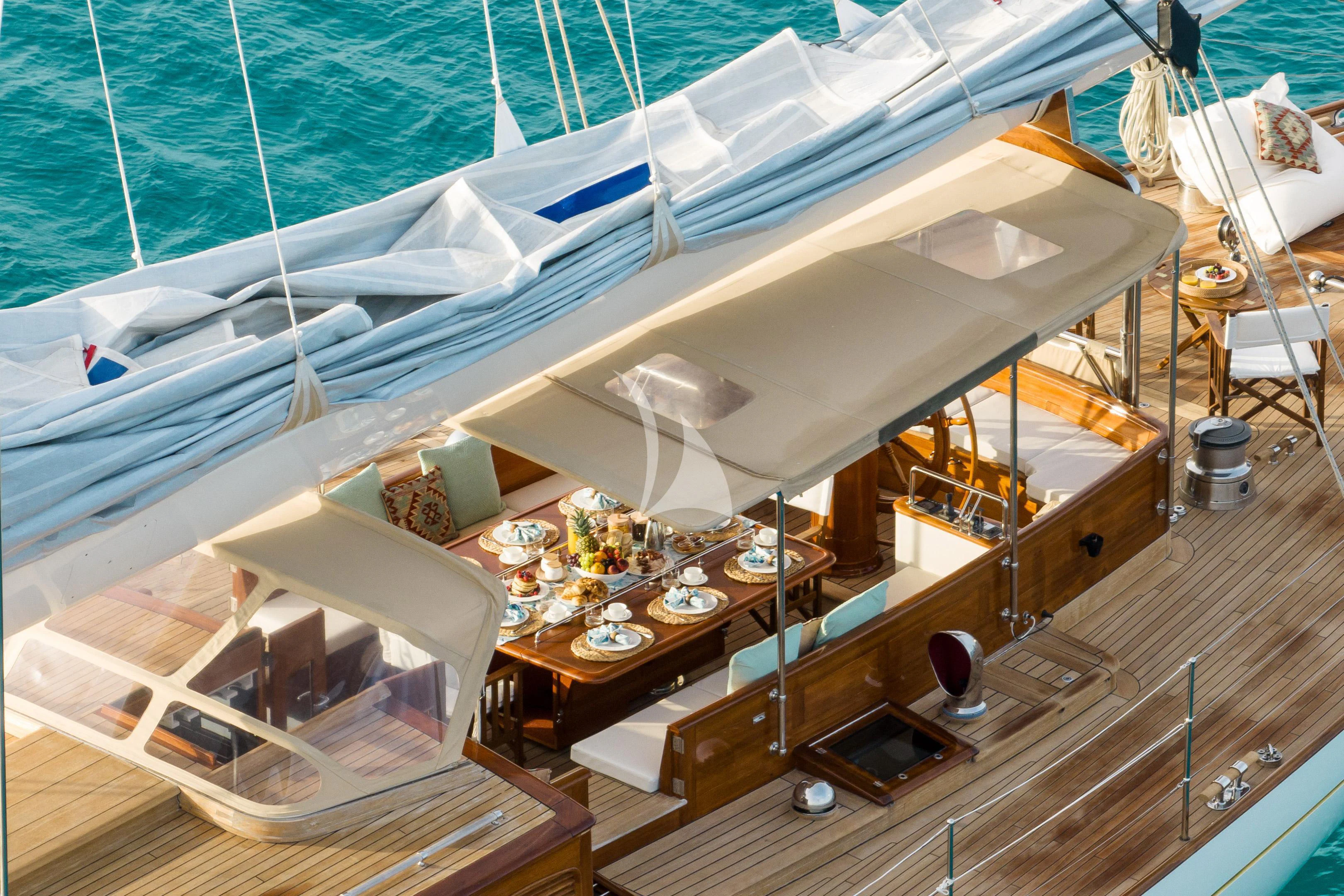 a boat on a deck aboard WINDROSE OF AMSTERDAM Yacht for Sale