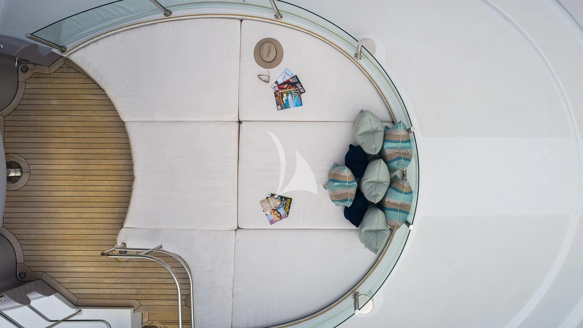 a bathroom with a sink and towels aboard STARSHIP Yacht for Charter