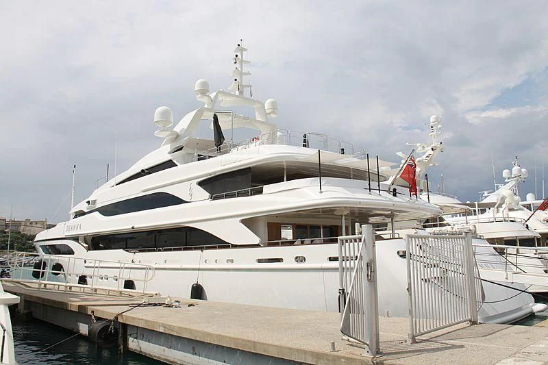 a large white boat aboard STARSHIP Yacht for Charter