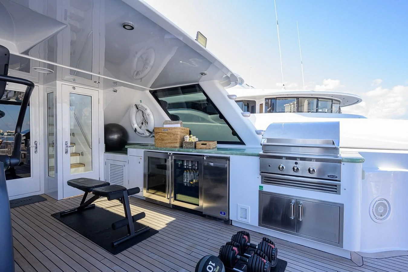 a boat in the water aboard STARSHIP Yacht for Charter
