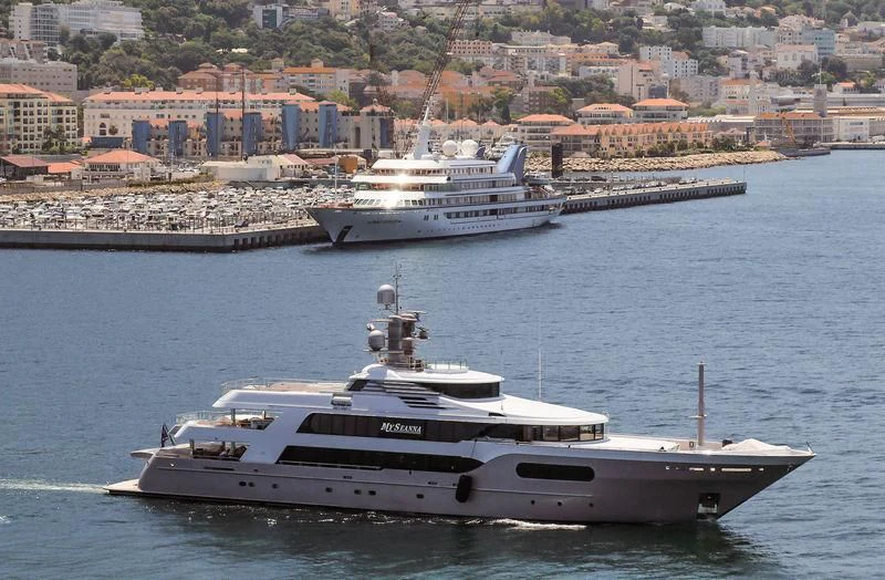 a couple of boats on the water aboard STARSHIP Yacht for Charter