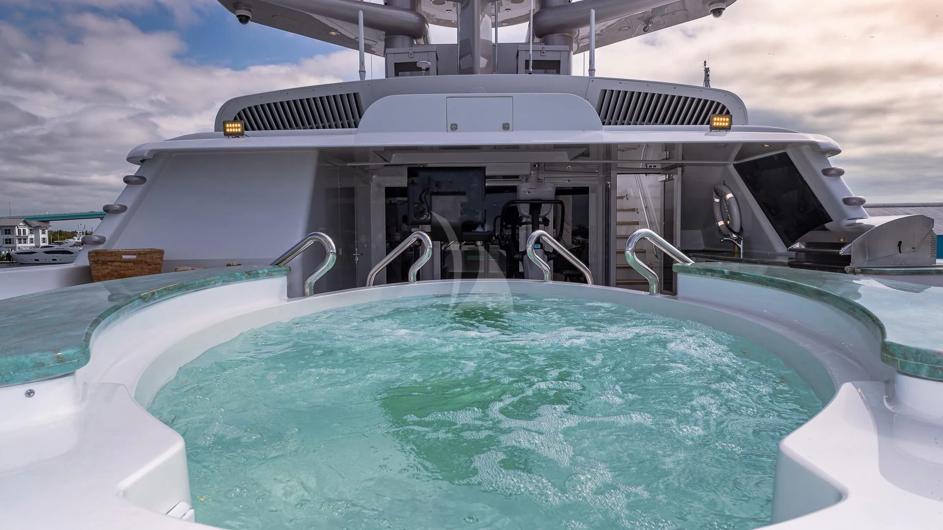 a boat in the water aboard STARSHIP Yacht for Charter