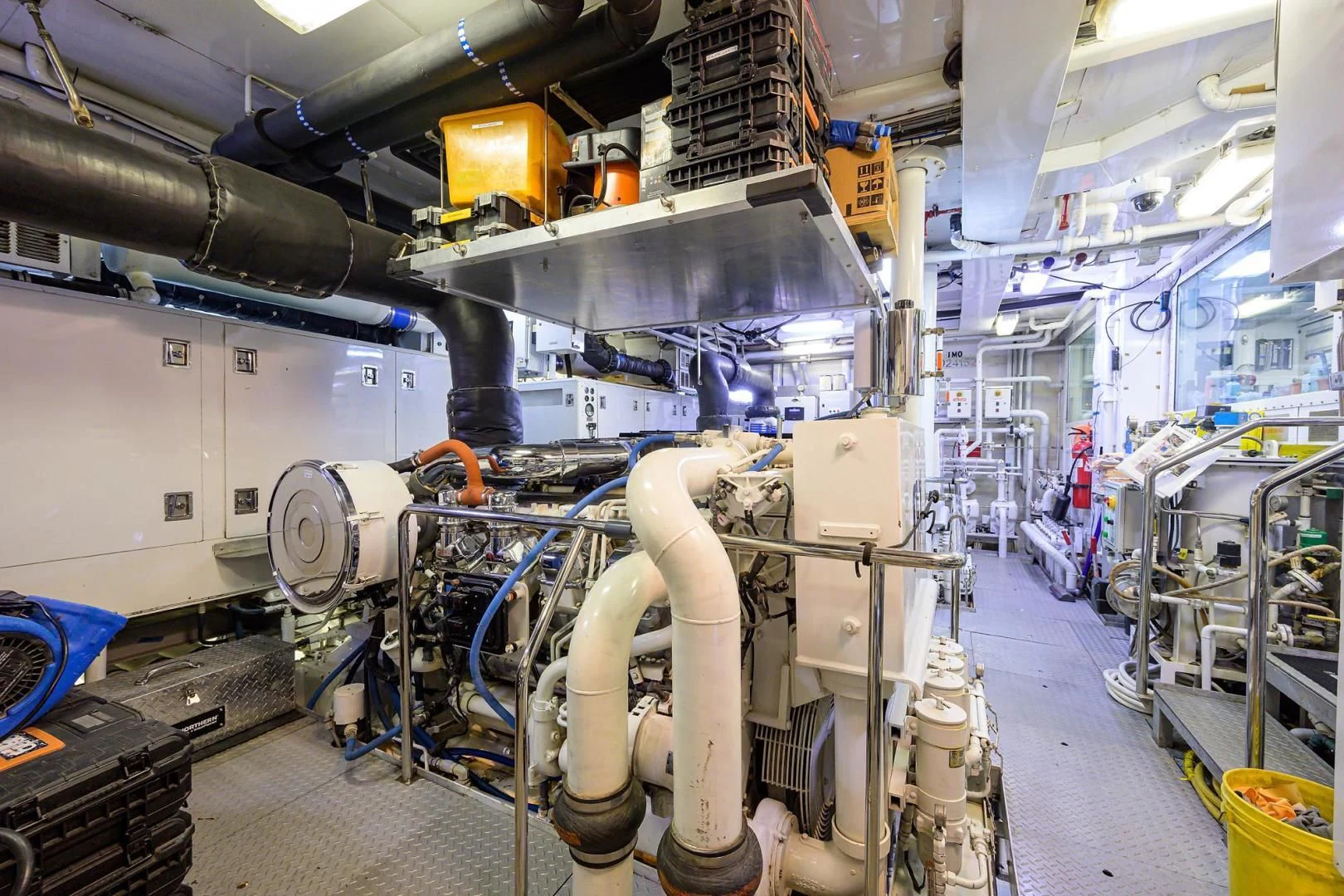 a room with machinery aboard STARSHIP Yacht for Charter