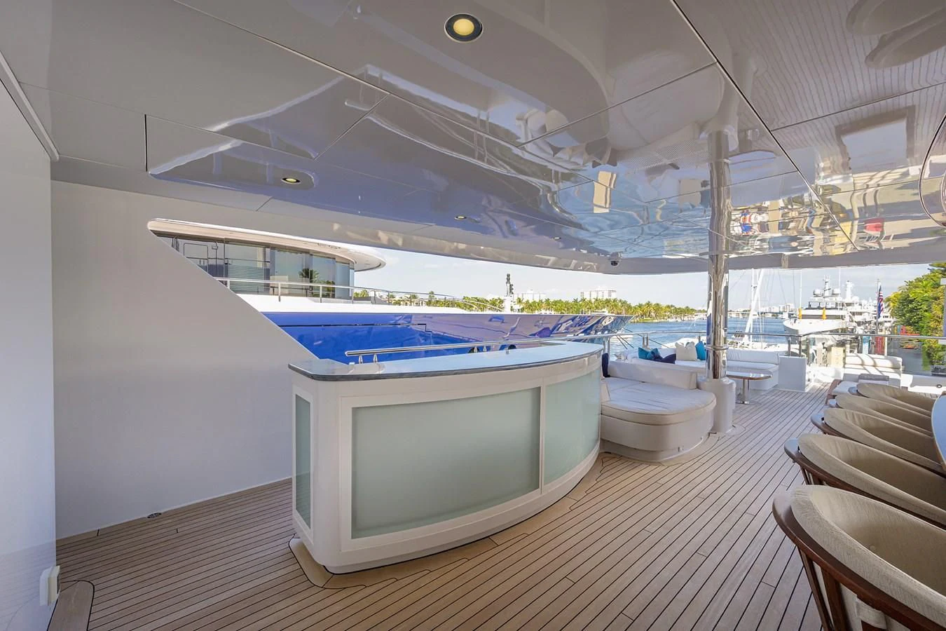 a large room with a pool aboard STARSHIP Yacht for Charter