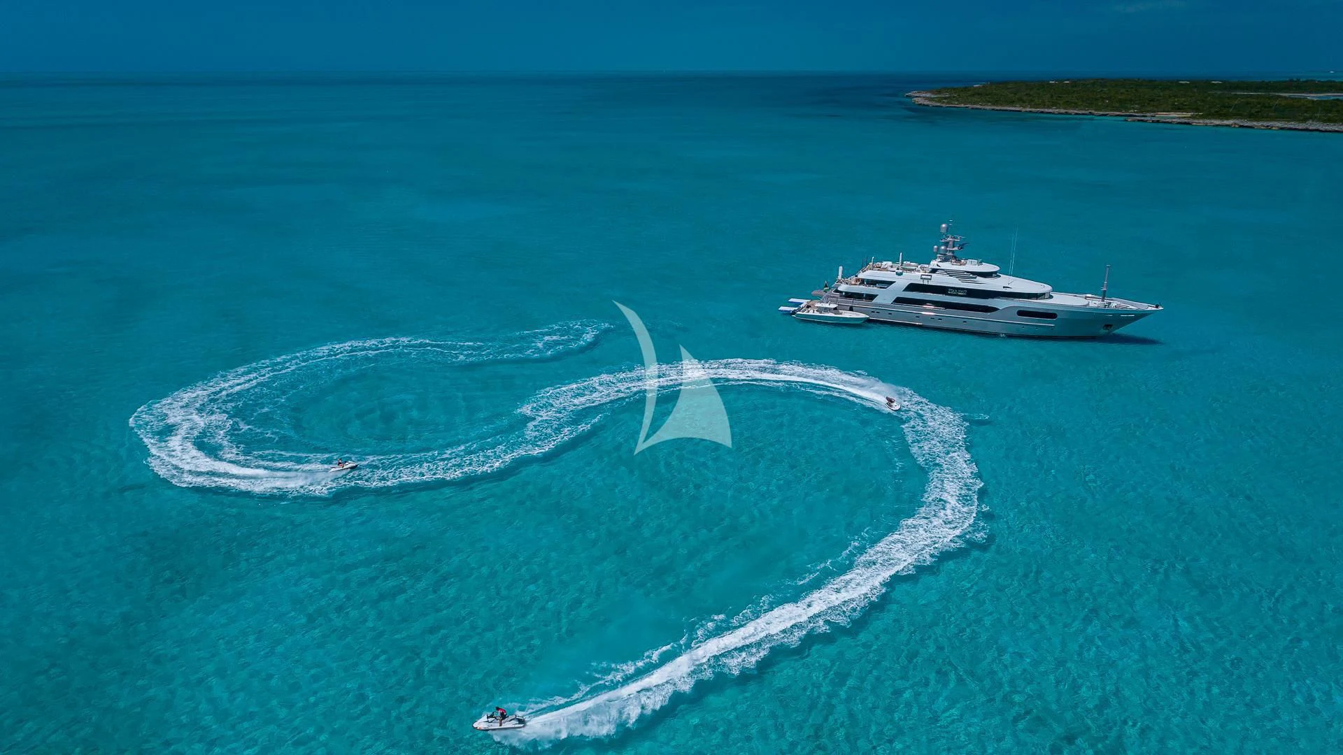 a ship in the water aboard STARSHIP Yacht for Charter