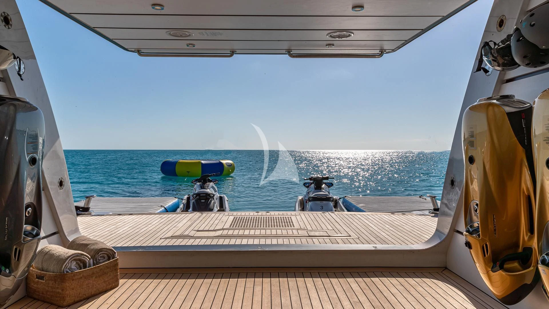 a boat on the water aboard STARSHIP Yacht for Charter