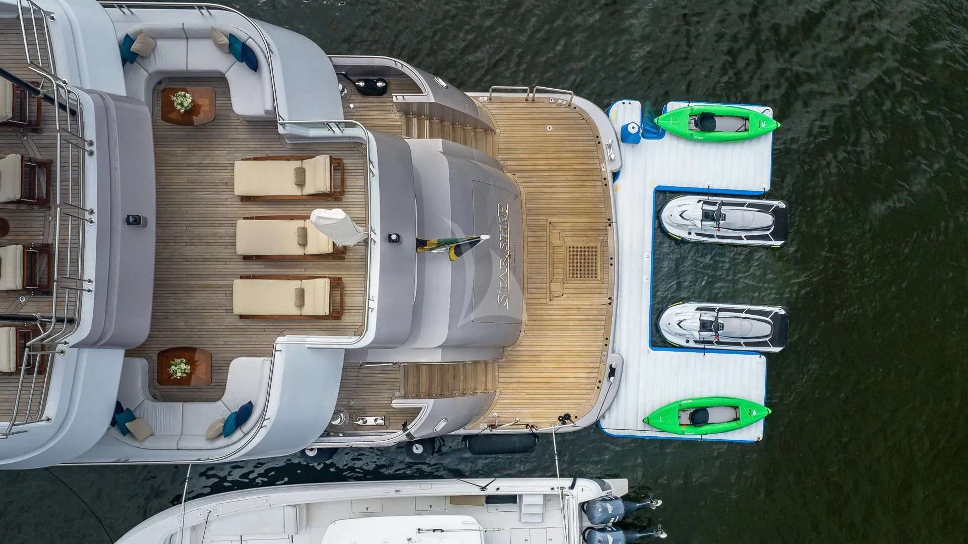 a high angle view of a building aboard STARSHIP Yacht for Charter