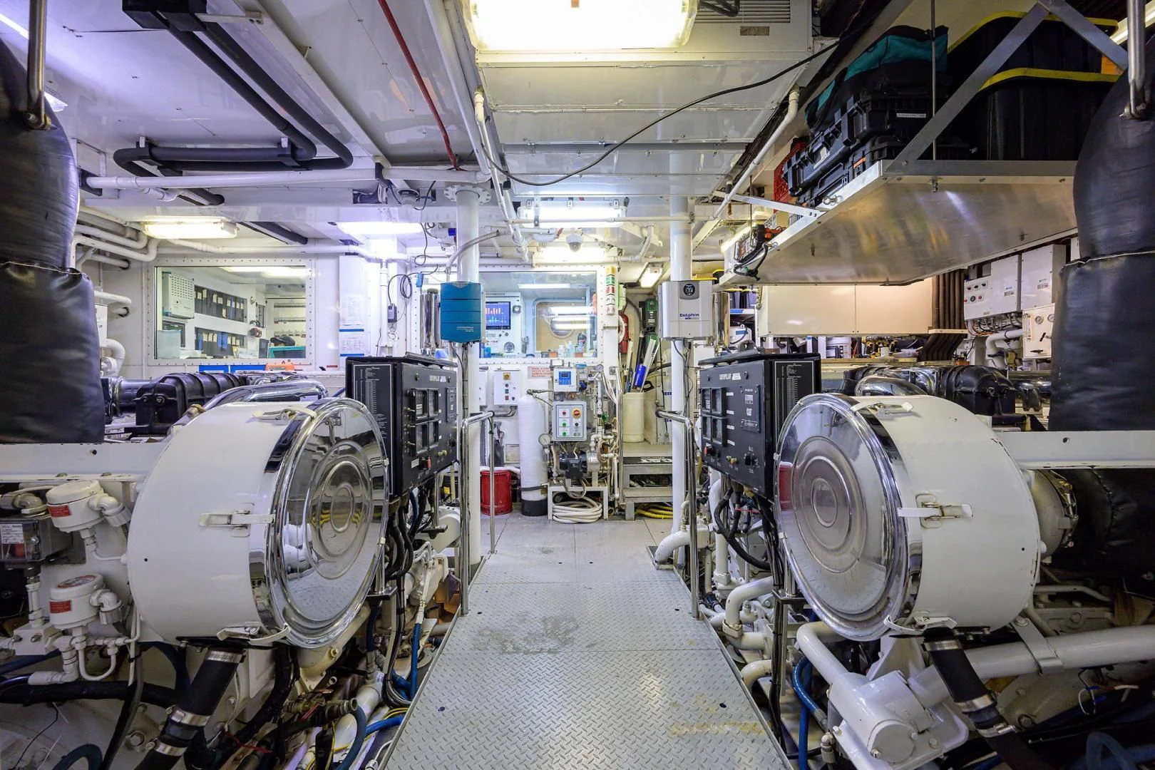 a room with machinery aboard STARSHIP Yacht for Charter