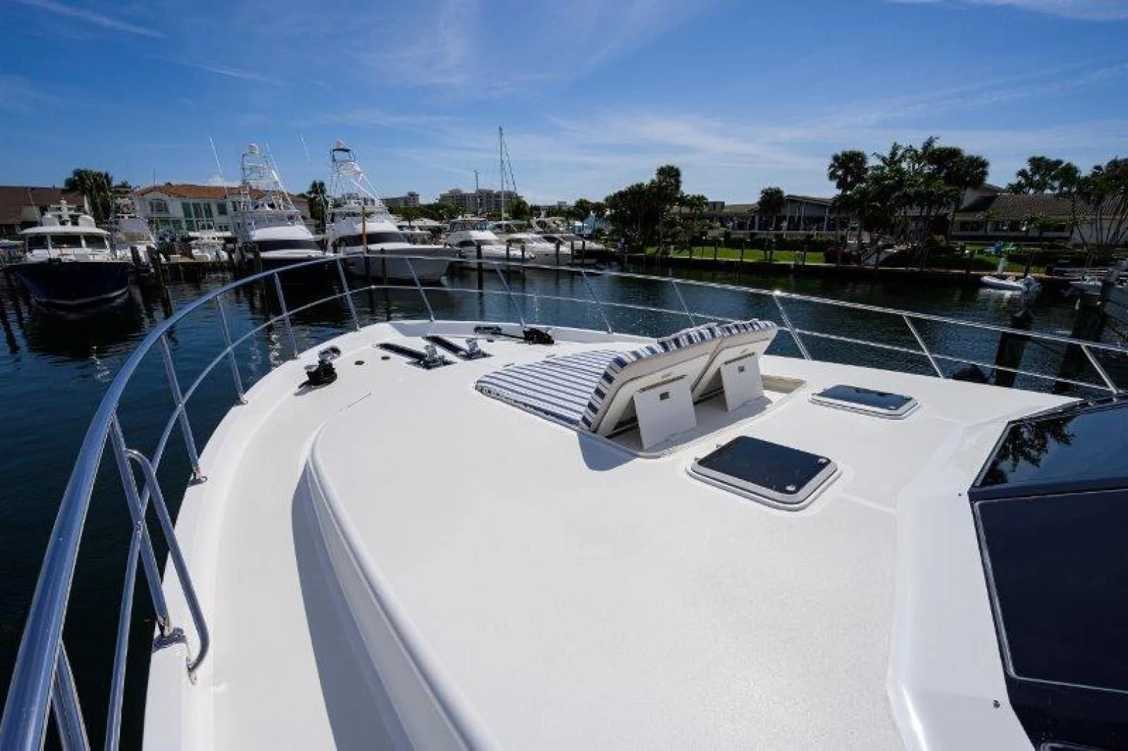 a boat in a harbor aboard SOUNDINGS Yacht for Sale