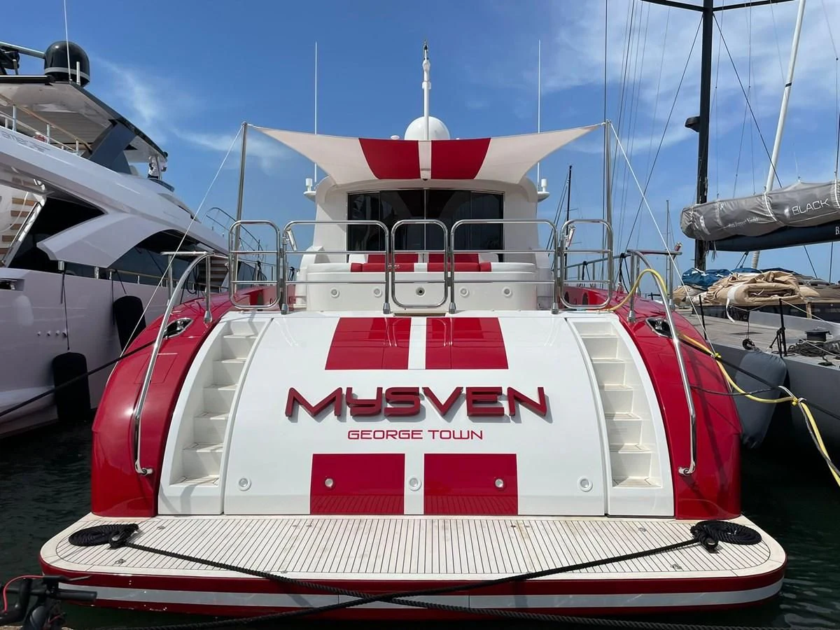 a boat on the water aboard MYSVEN Yacht for Sale