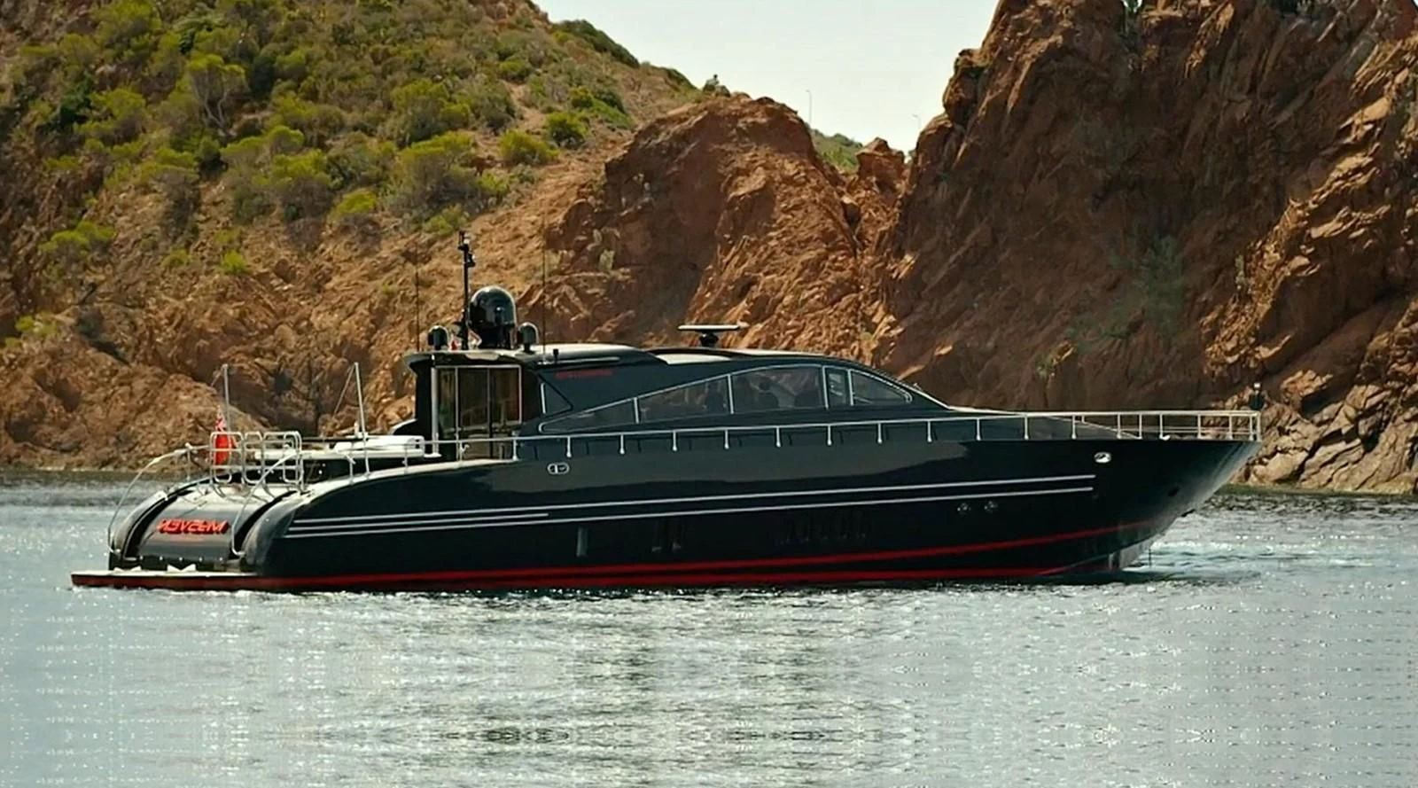 a boat on the water aboard MYSVEN Yacht for Sale