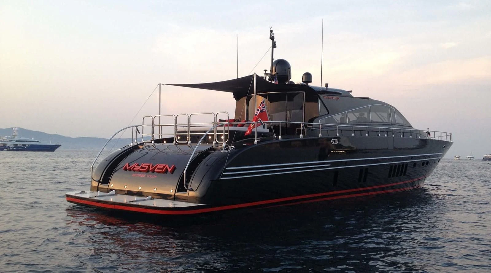 a boat on the water aboard MYSVEN Yacht for Sale
