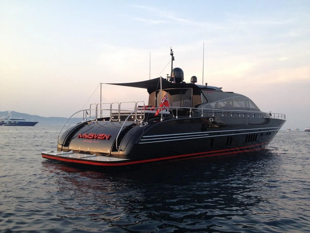 a boat in the water aboard MYSVEN Yacht for Sale