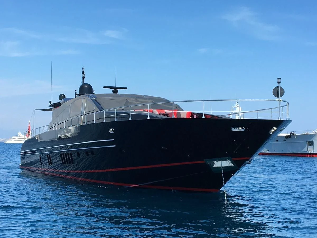 a large boat in the water aboard MYSVEN Yacht for Sale