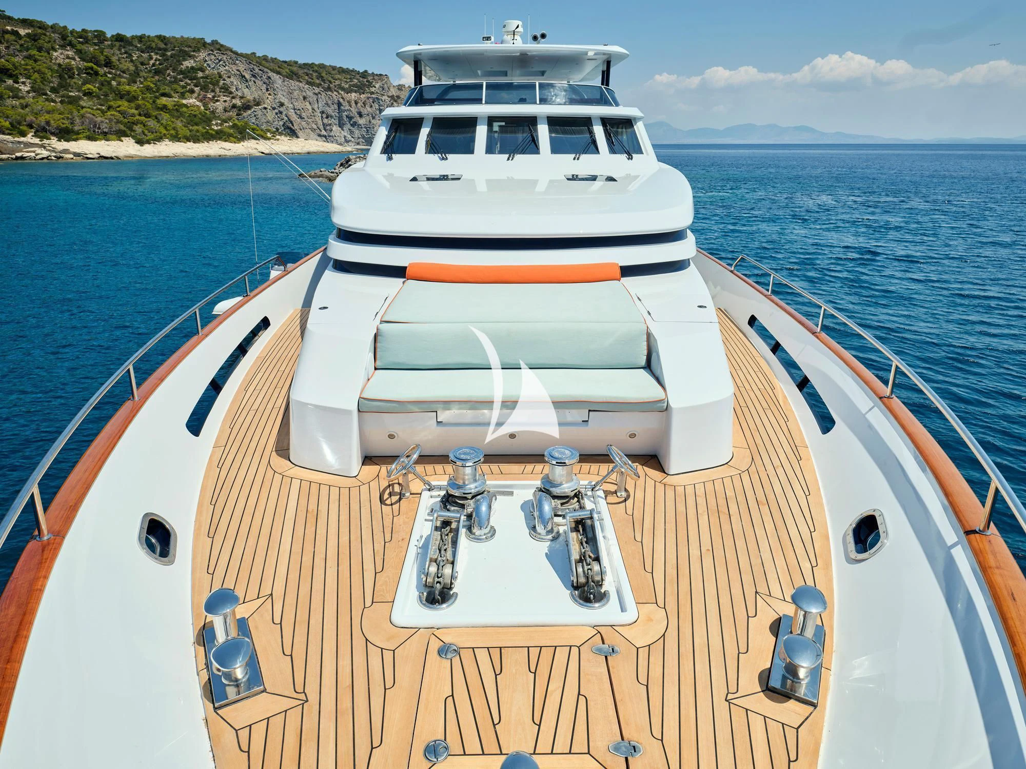 a boat on the water aboard MIA ZOI Yacht for Charter