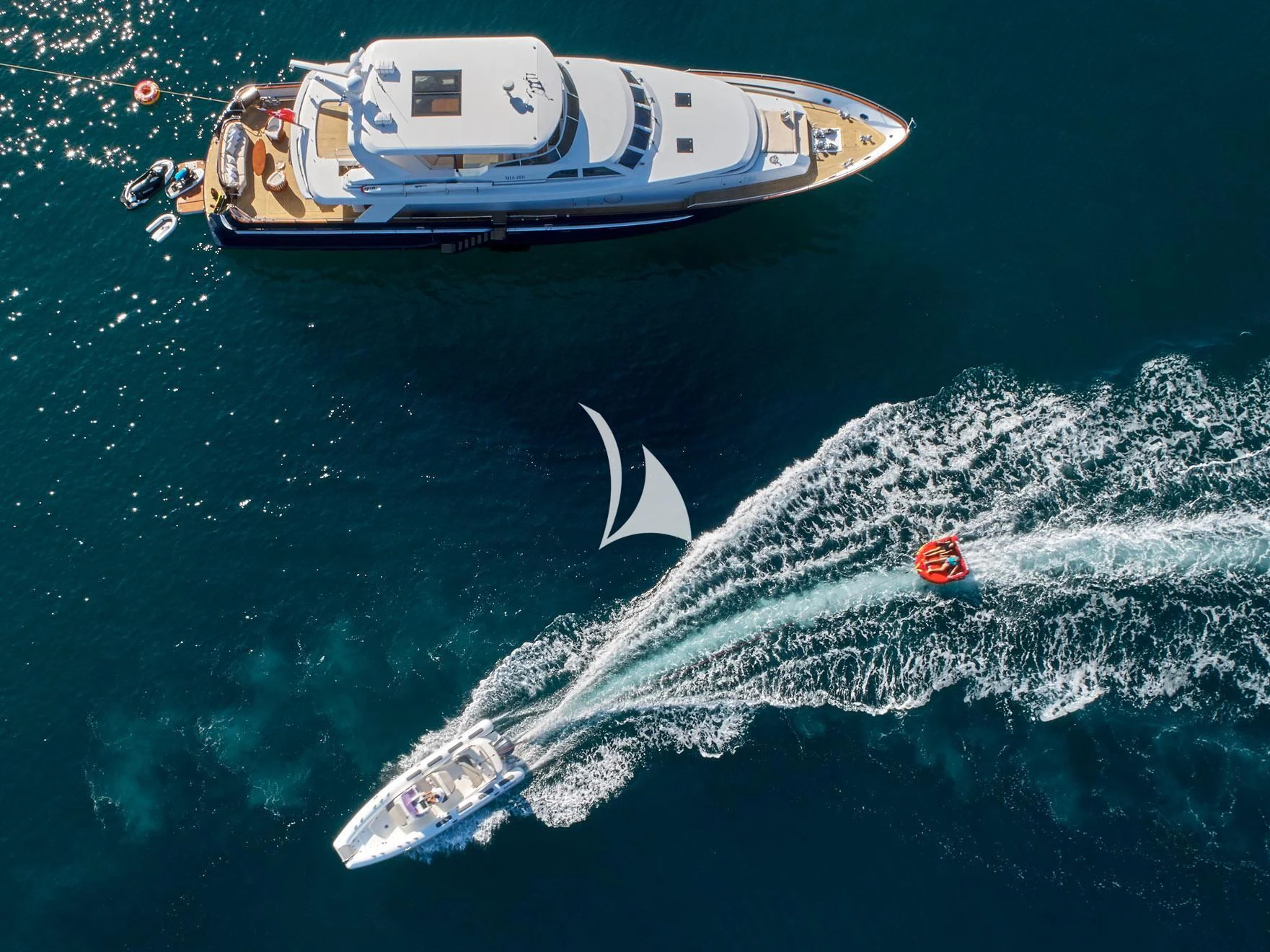 a boat in the water aboard MIA ZOI Yacht for Charter
