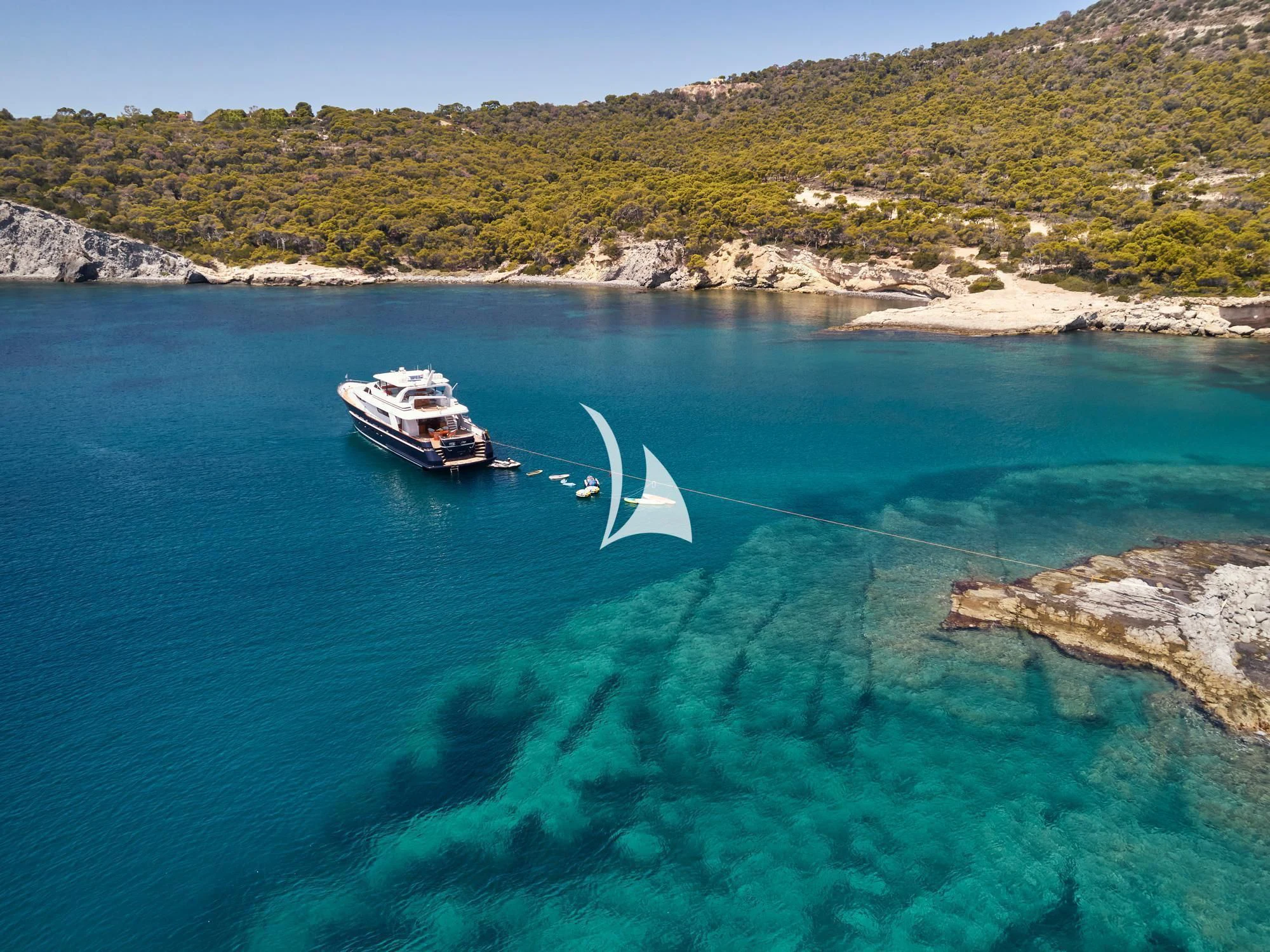 a boat sailing on the sea aboard MIA ZOI Yacht for Charter