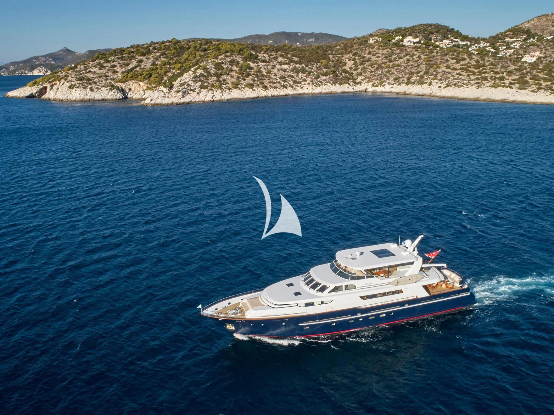 a boat in the water aboard MIA ZOI Yacht for Charter