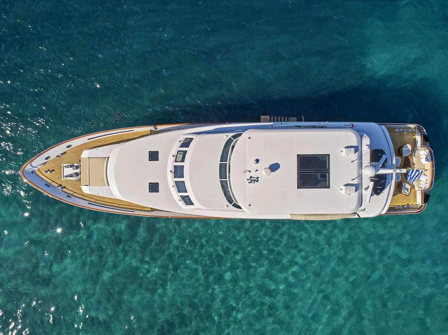 a white and gold object aboard MIA ZOI Yacht for Charter