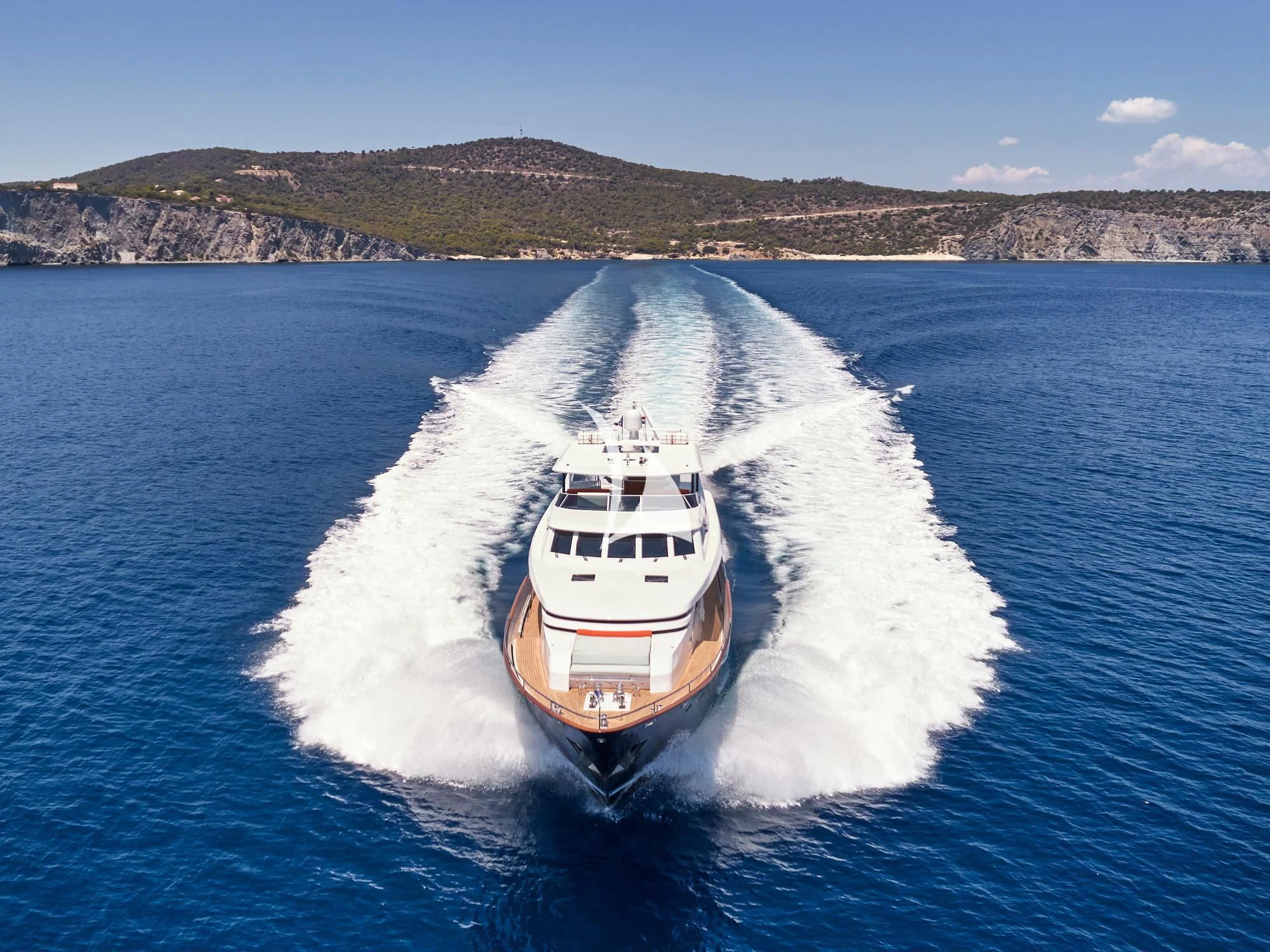 a boat on the water aboard MIA ZOI Yacht for Charter