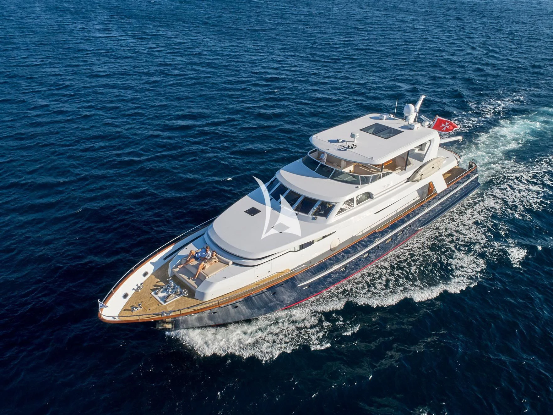 a boat on the water aboard MIA ZOI Yacht for Charter