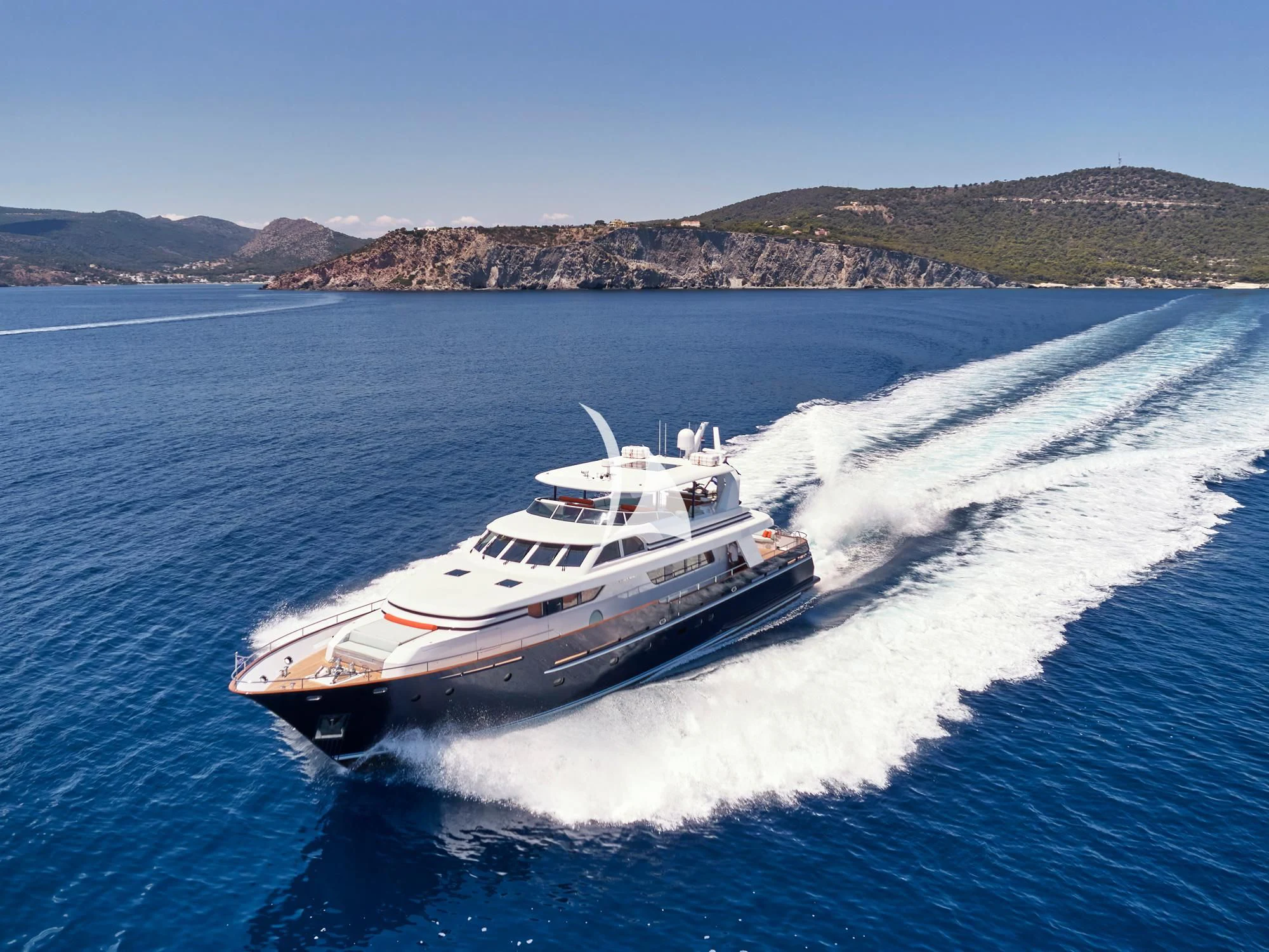 a boat on the water aboard MIA ZOI Yacht for Charter