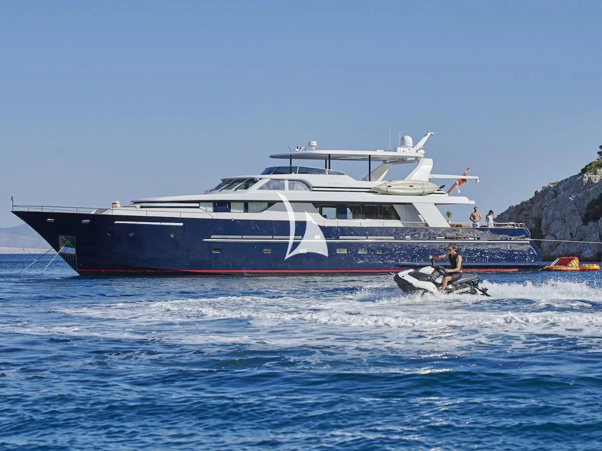 a boat on the water aboard MIA ZOI Yacht for Charter