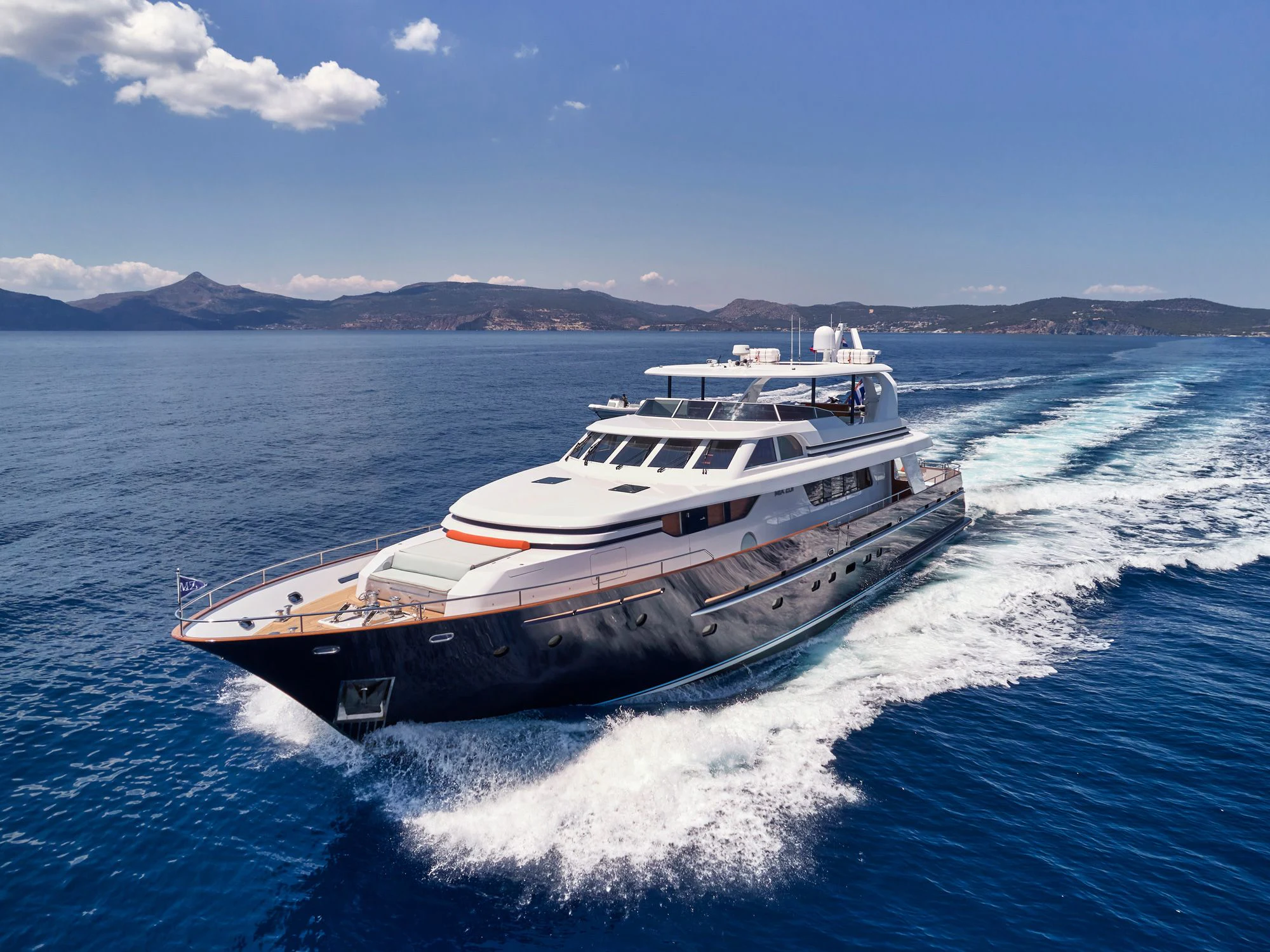 a boat on the water aboard MIA ZOI Yacht for Charter