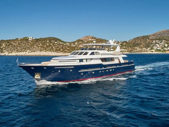 a boat on the water aboard MIA ZOI Yacht for Charter