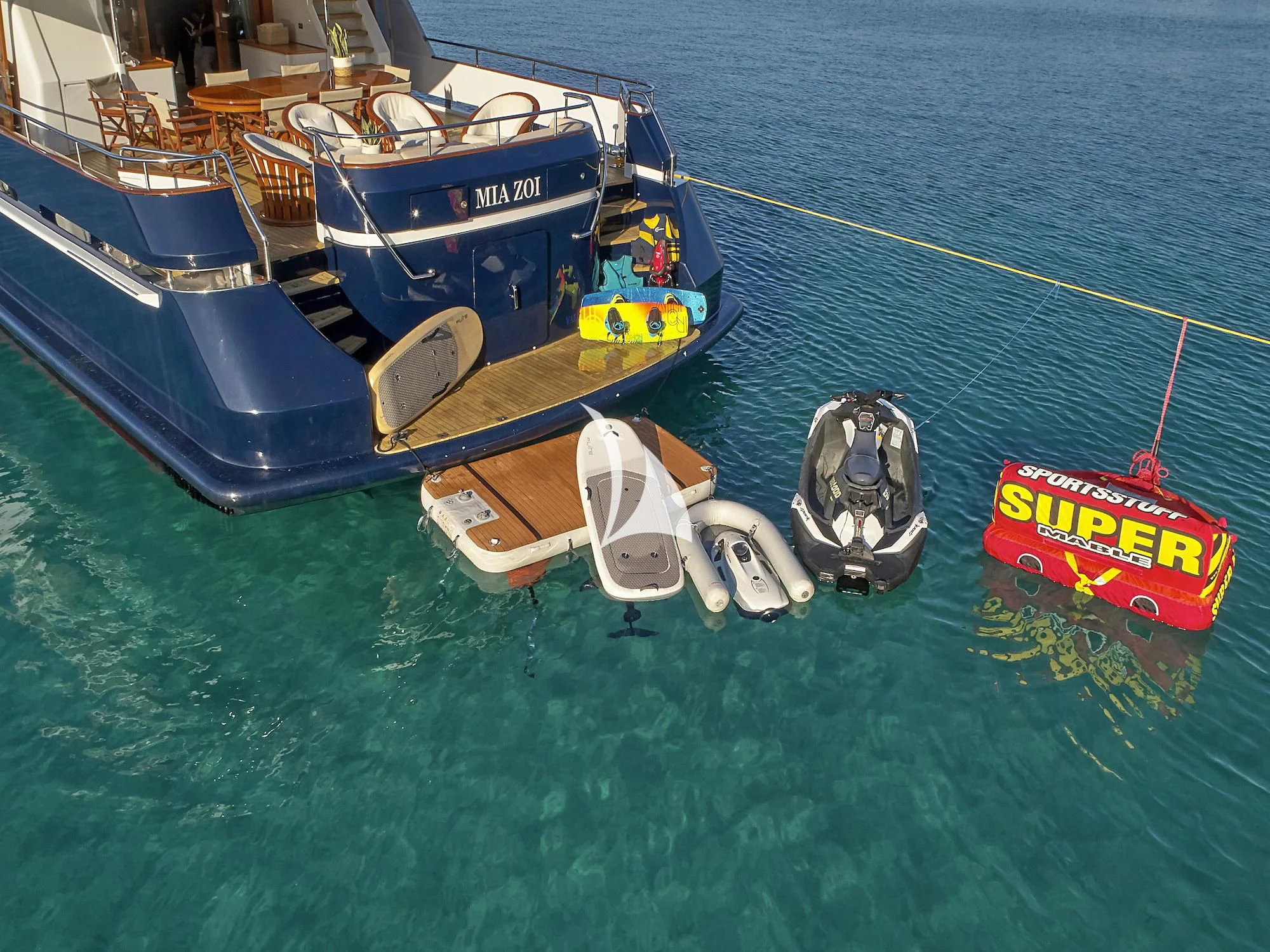 boats in the water aboard MIA ZOI Yacht for Charter