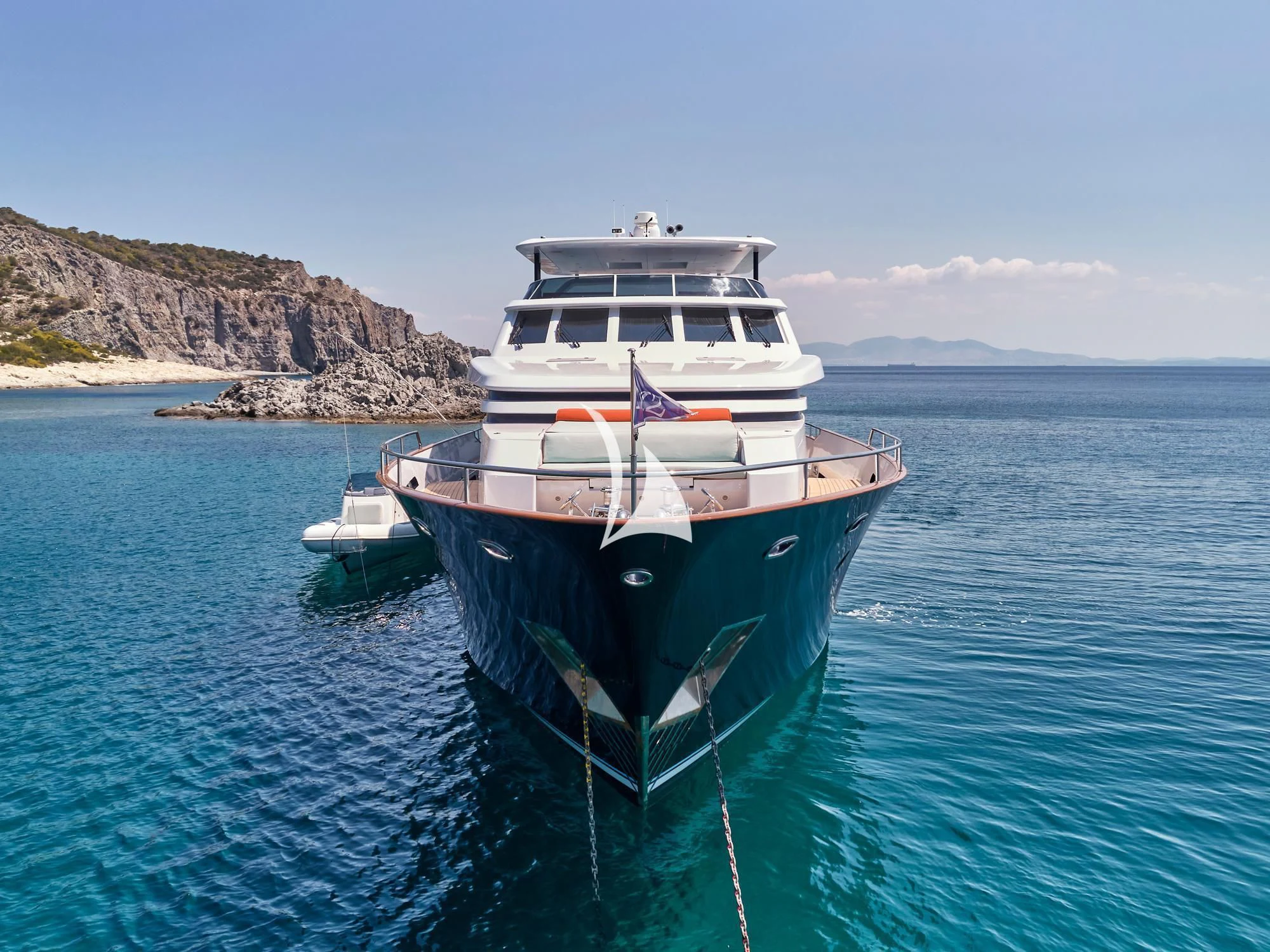 a boat in the water aboard MIA ZOI Yacht for Charter