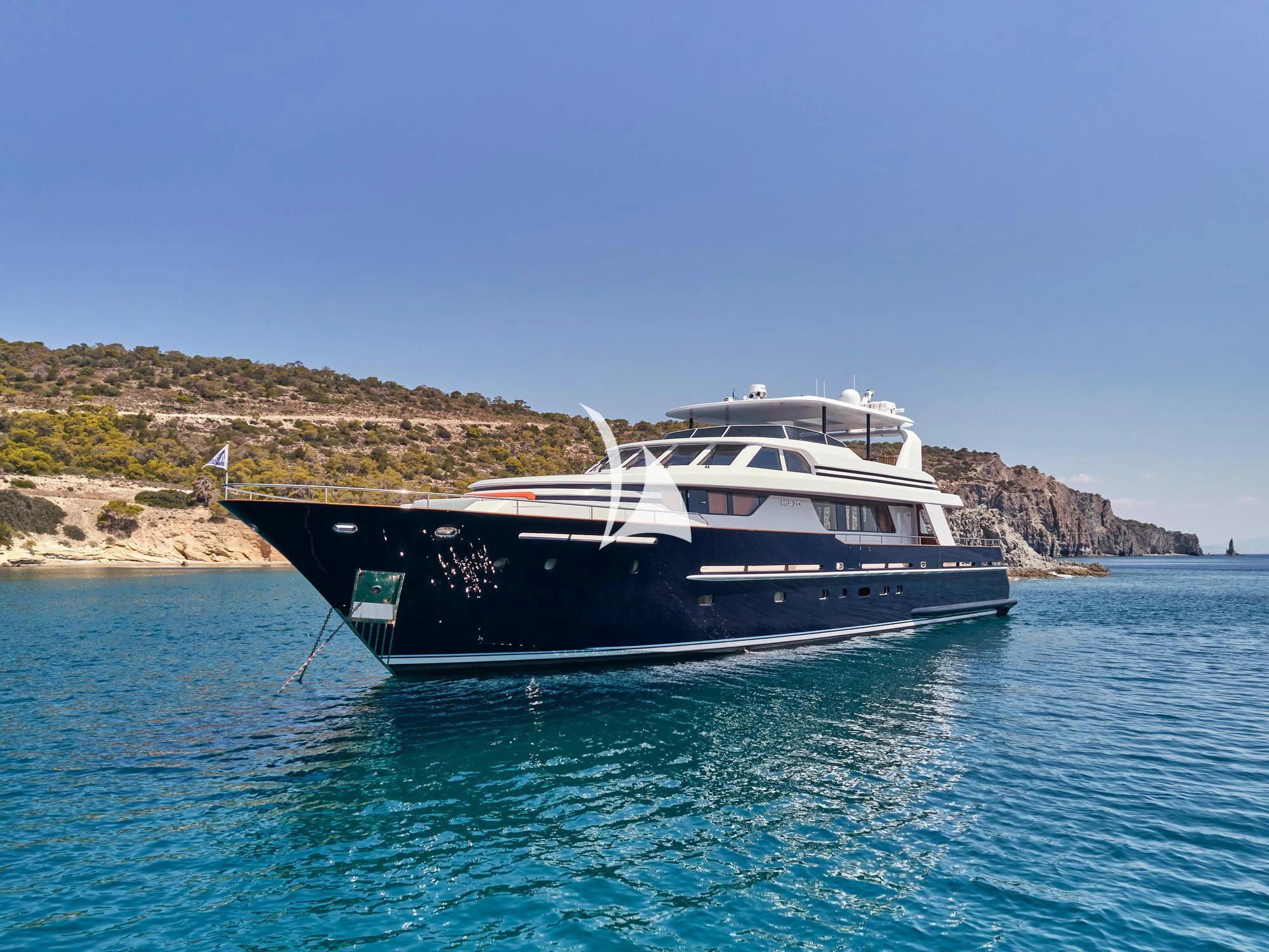 a boat in the water aboard MIA ZOI Yacht for Charter