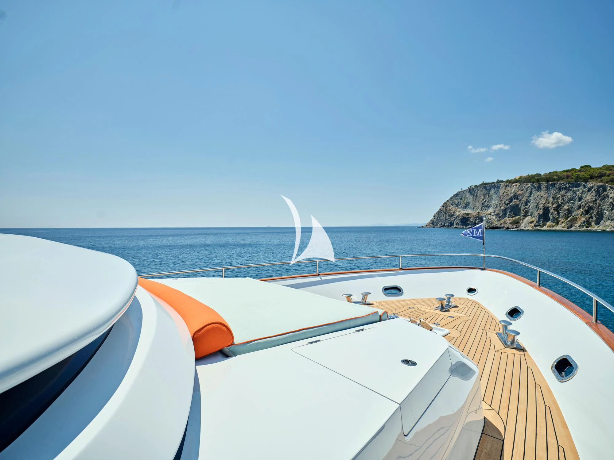 a boat on the water aboard MIA ZOI Yacht for Charter