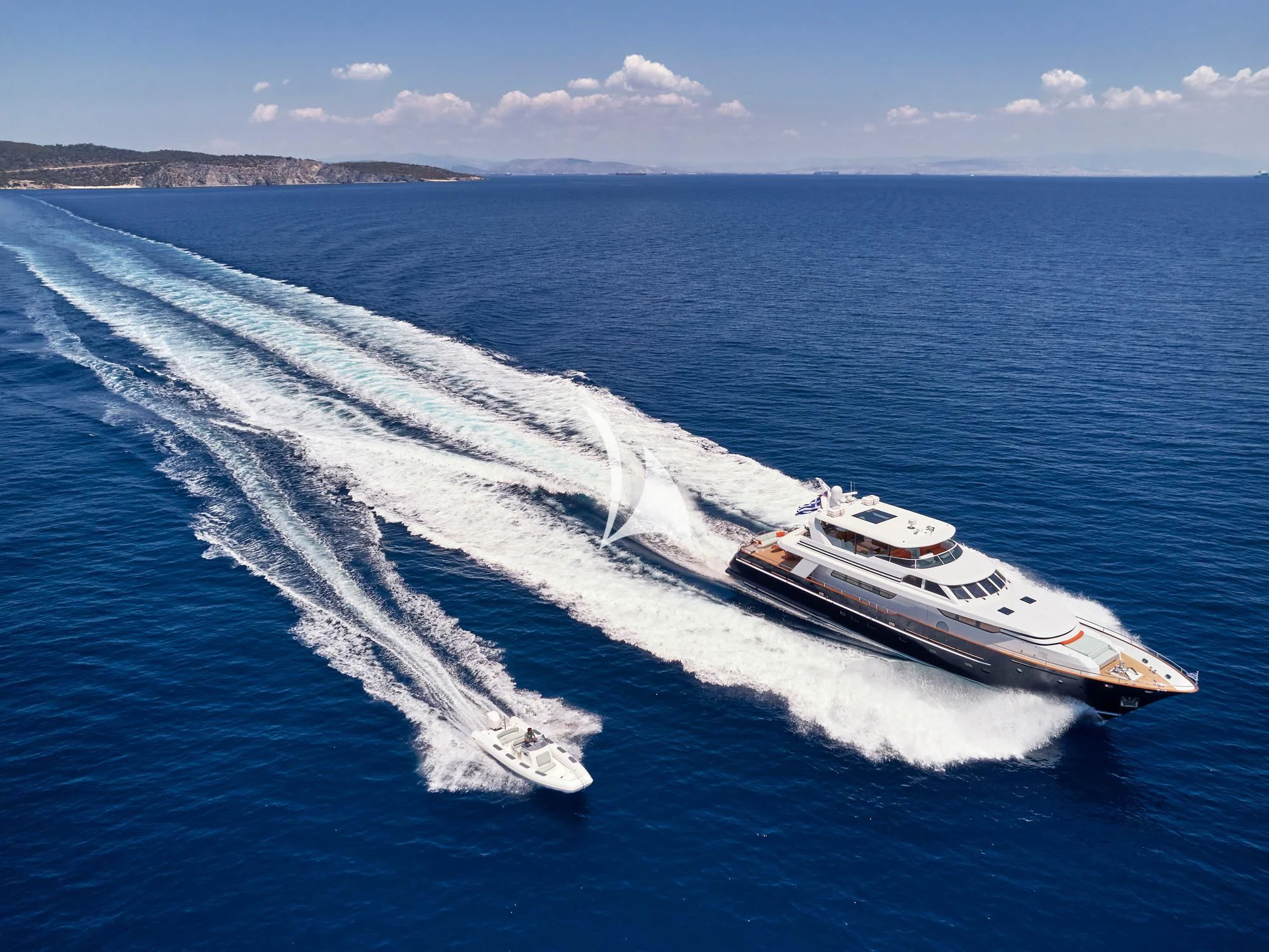 a boat on the water aboard MIA ZOI Yacht for Charter