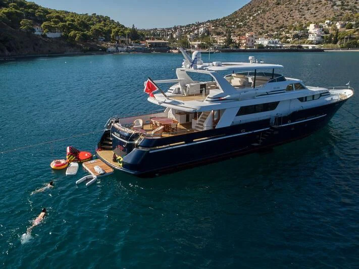 a boat in the water aboard MIA ZOI Yacht for Charter