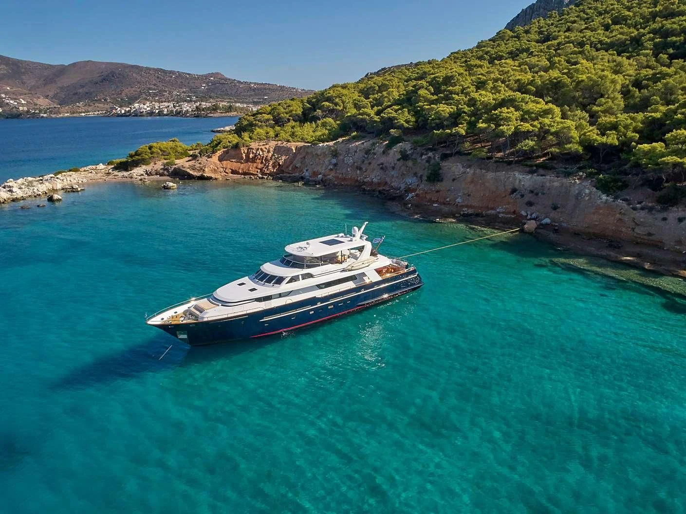 a boat on the water aboard MIA ZOI Yacht for Charter