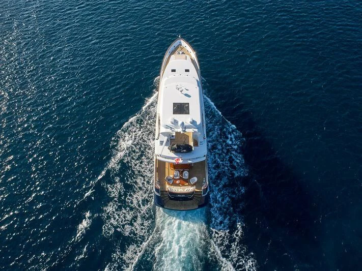 a white boat in the water aboard MIA ZOI Yacht for Charter