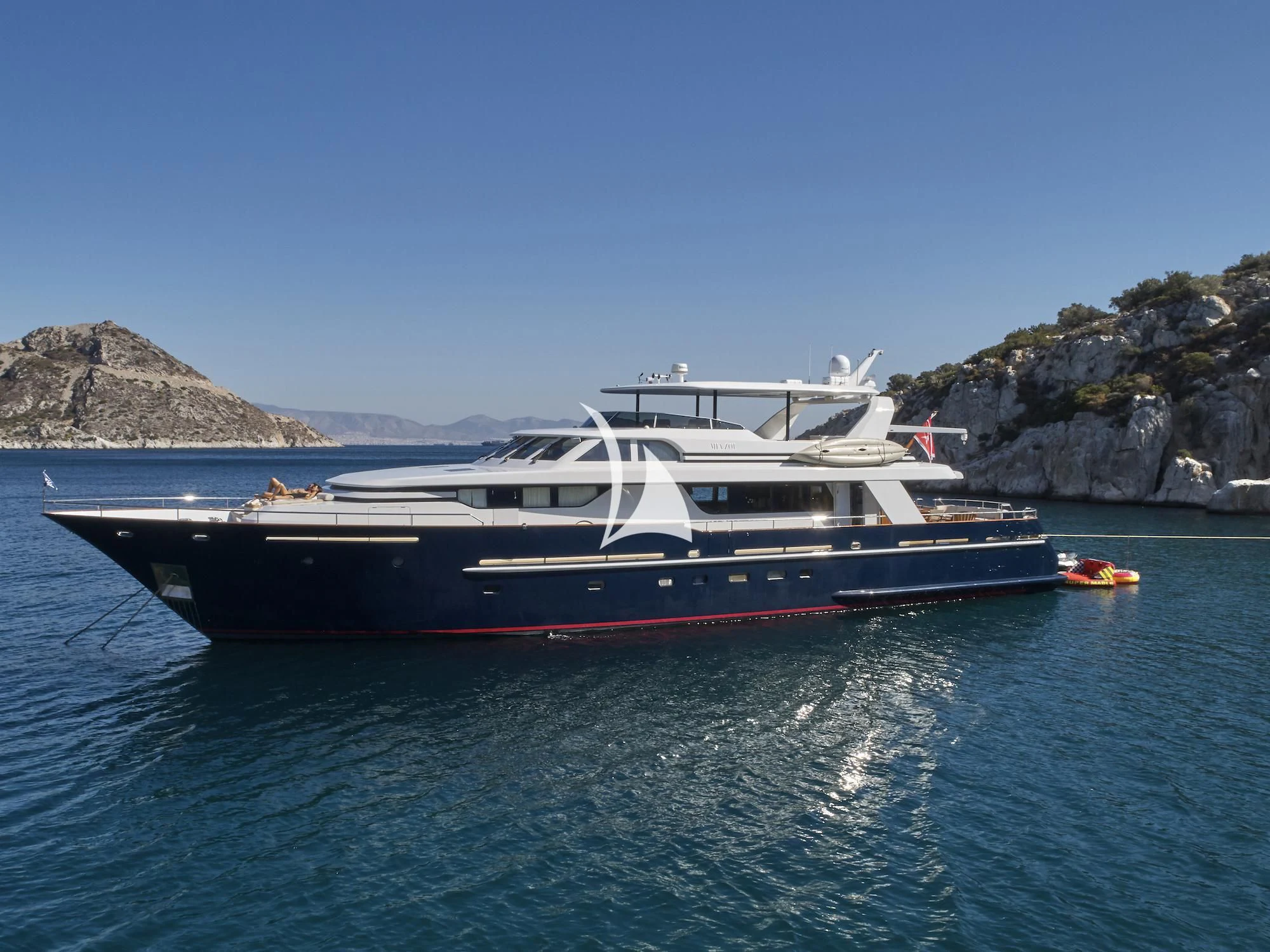 a boat in the water aboard MIA ZOI Yacht for Charter