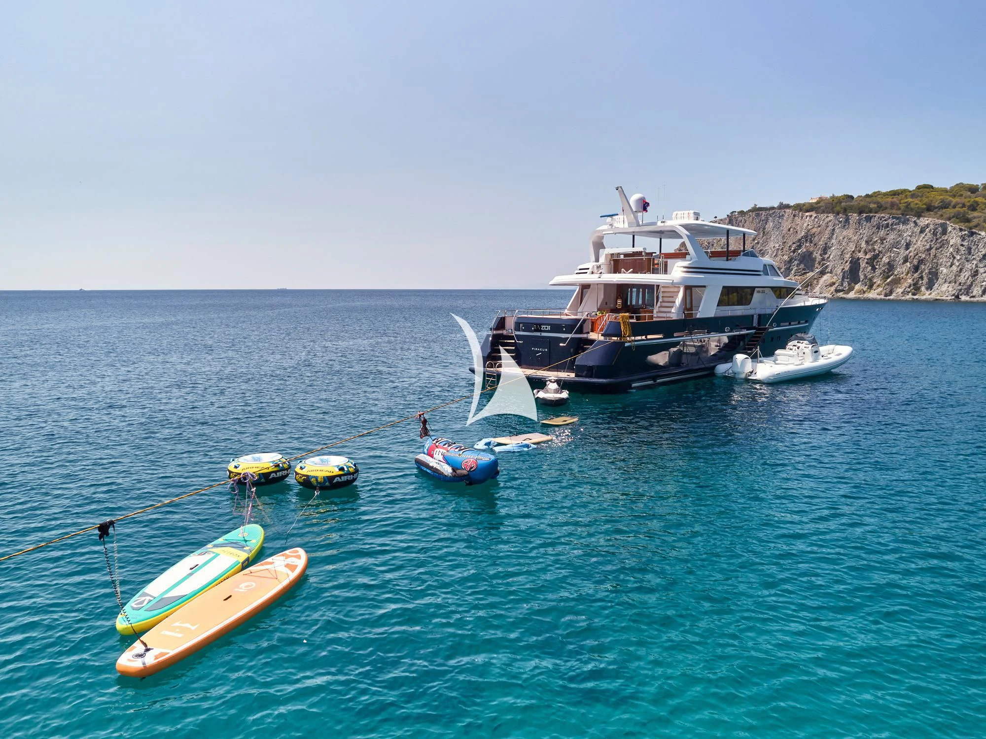 boats in the water aboard MIA ZOI Yacht for Charter