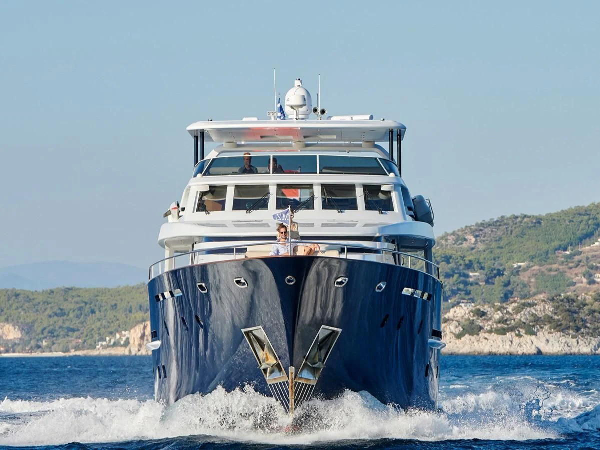 a boat in the water aboard MIA ZOI Yacht for Charter
