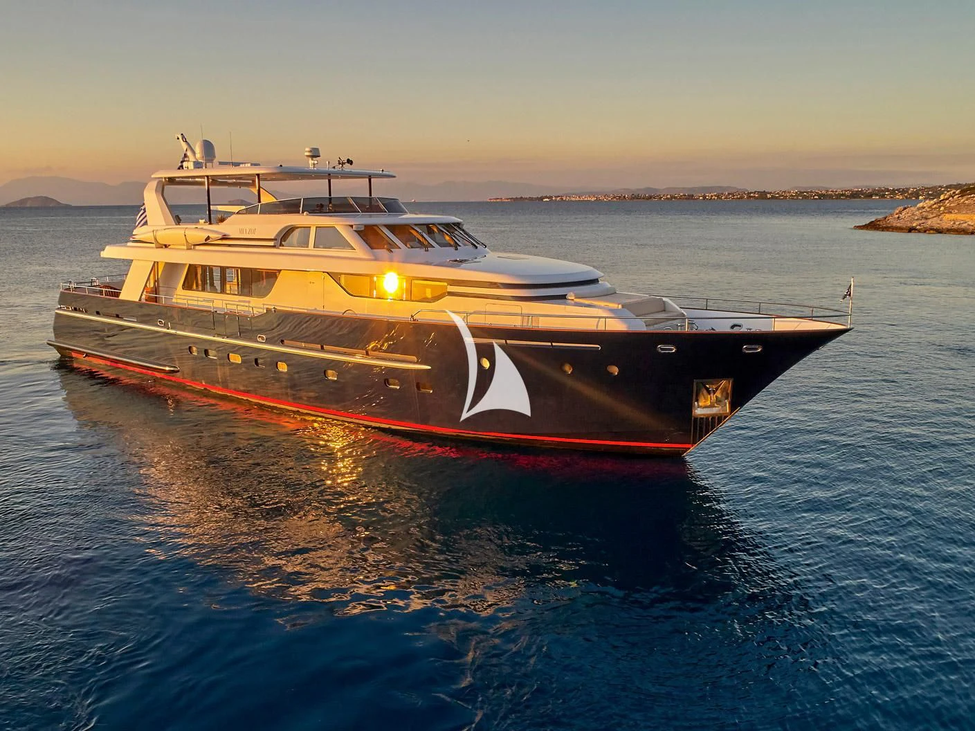 a boat on the water aboard MIA ZOI Yacht for Charter