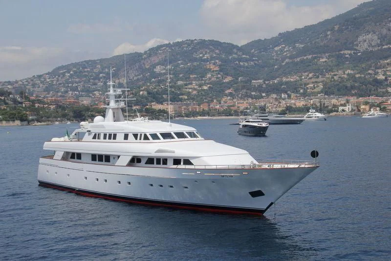 a large white boat in the water aboard MARILENA Yacht for Sale