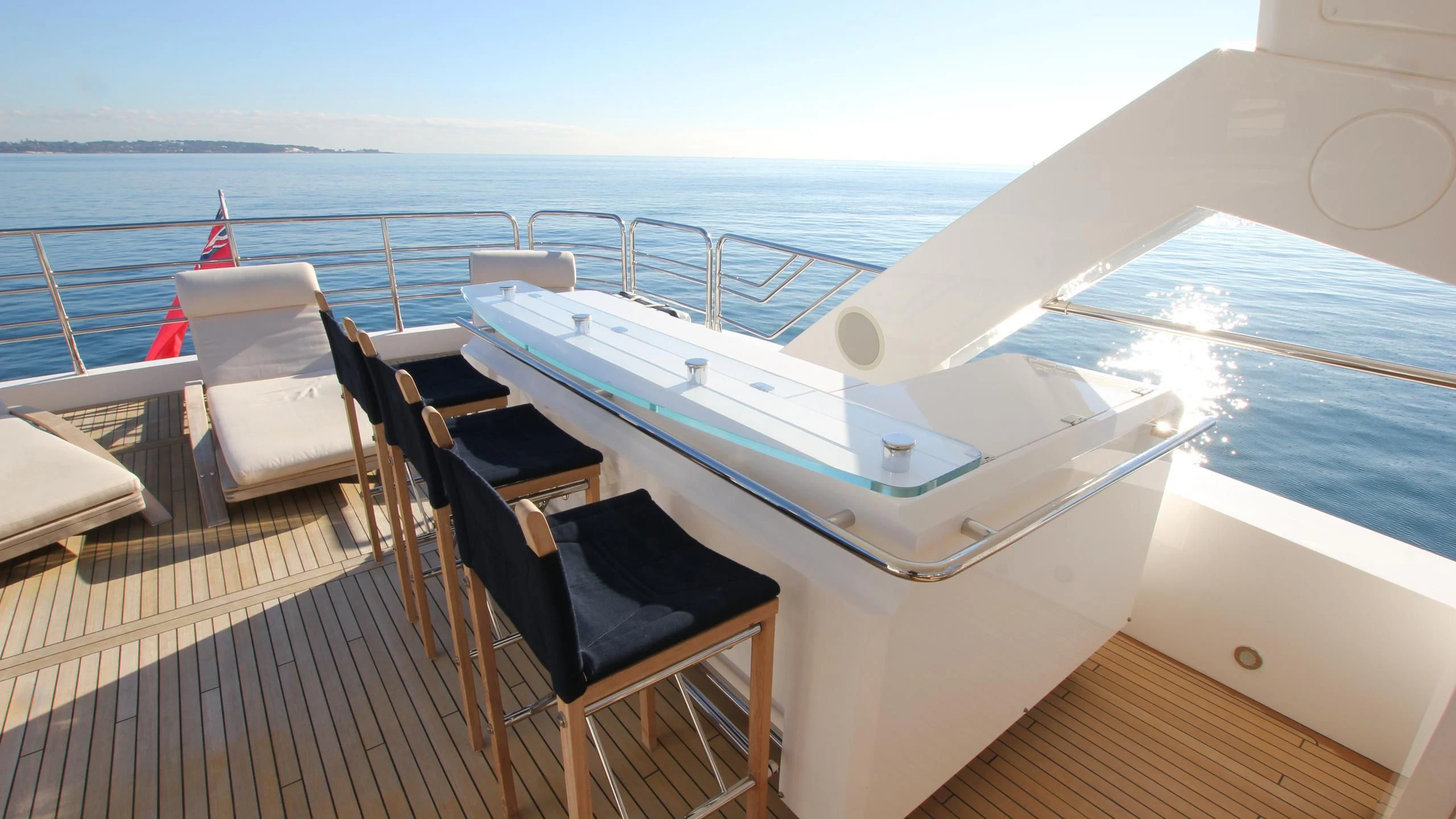 a boat on a deck aboard STELLA ANN Yacht for Sale