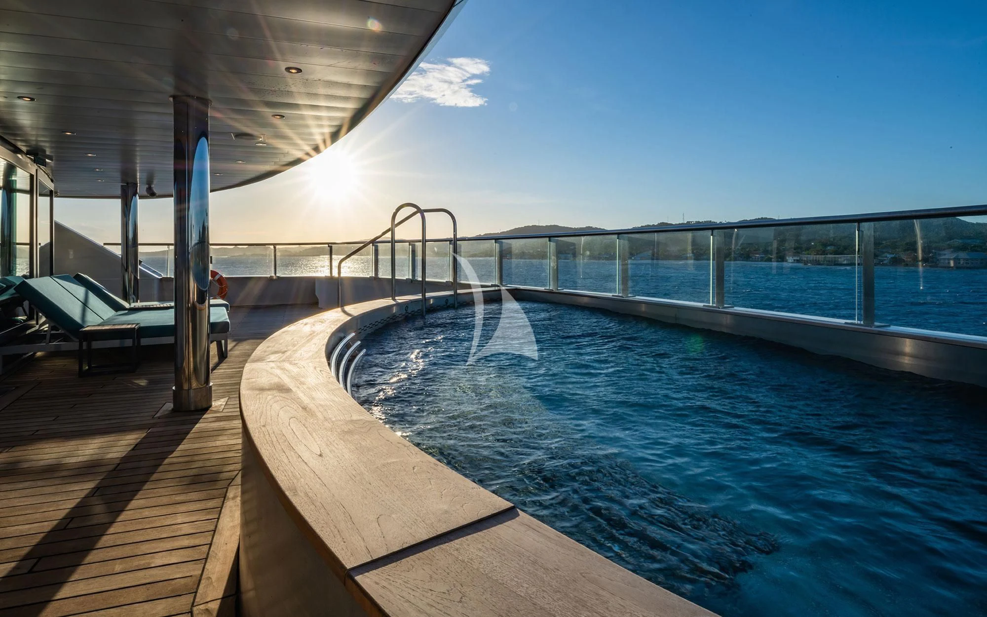a pool with a surfboard aboard SCENIC ECLIPSE Yacht for Sale